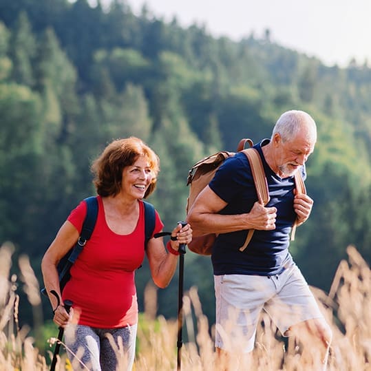 old couple hiking